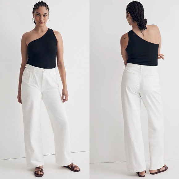 NWT Madewell The Harlow Wide Leg Jean in Tile White Size 32 - Picture 1 of 13